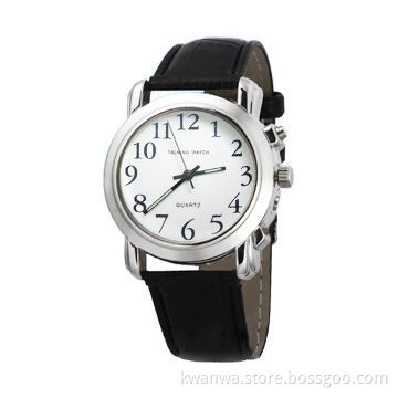 Talking Wristwatch with Genuine Leather Strap, Supports PC21 Movement
